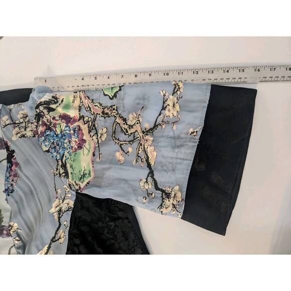 VTG Violet Kay Blue Floral Kimono Jacket Size 2xl fairy, whimsy, romantic - Picture 6 of 9